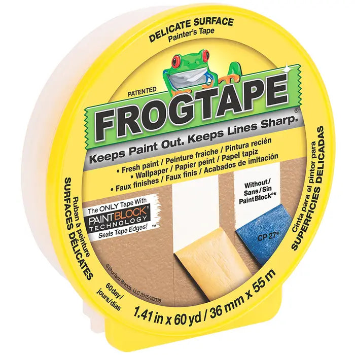 FROG TAPE 217143 36MM X 55M DELICATE SURFACE YELLOW 1-1/2"