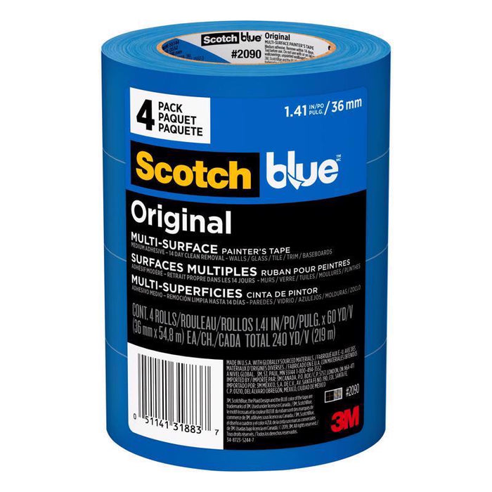 ScotchBlue 1.41 in. W X 54.8 M L Blue Medium Strength Original Painter's Tape 4 PK