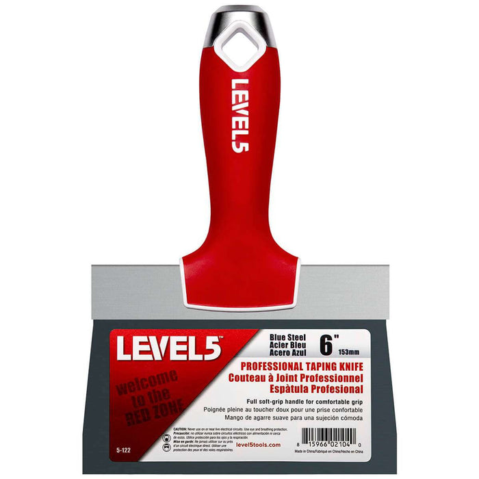Level 5 - Blue Steel Taping Knife w/ Soft Grip Handle