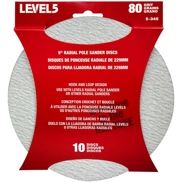 Drywall Sanding Discs 80 Grit 9" Radial Sander Disc - 10 Pack (5-345)