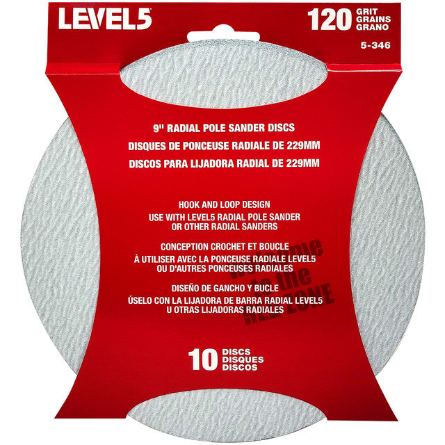 Drywall Sanding Discs 120 Grit 9" Radial Sander Disc - 10 Pack (5-346)