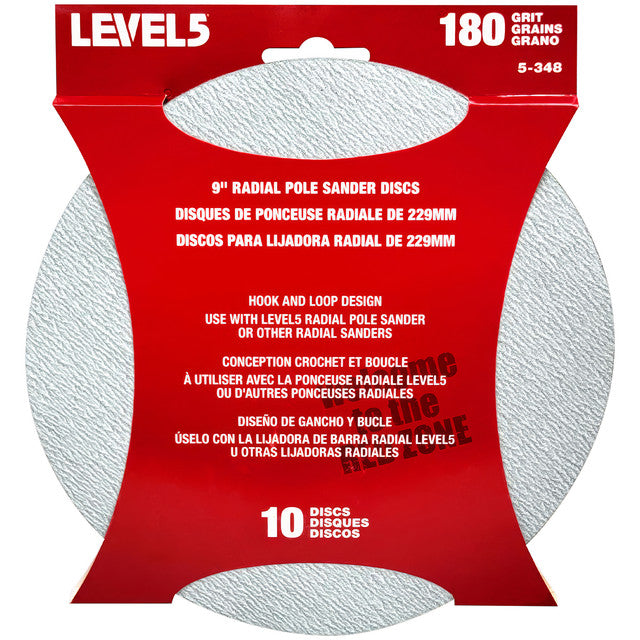 Drywall Sanding Discs 180 Grit 9" Radial Sander Disc - 10 Pack (5-348)