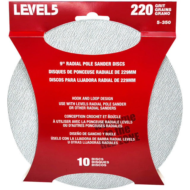 Drywall Sanding Head 220 Grit 9" Radial Sander Disc - 10 Pack (5-350)