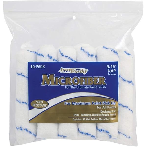 ArroWorthy Microfiber 4 in. W X 9/16 in. Mini Paint Roller Cover 10 PK