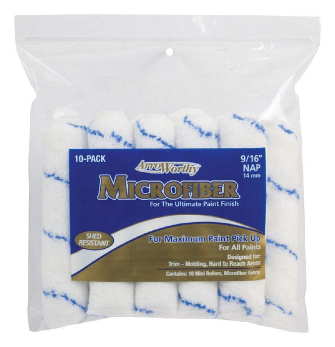 ArroWorthy Microfiber 6.5 in. W X 9/16 in. Mini Paint Roller Cover 10 PK