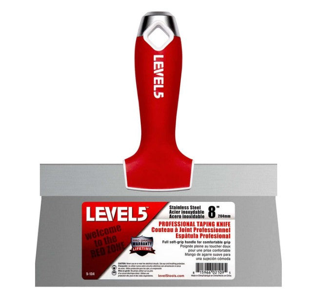 Level 5 - Stainless Steel Taping Knife With Soft Grip Handle