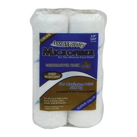 ArroWorthy Microfiber 9 in. W X 3/8 in. Paint Roller Cover 4 PK