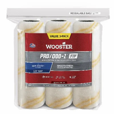 WOOSTER PRO/DOO-Z FTP RR669-9 9" X 1/2" WHITE WOVEN ROLLER COVER 3-PACK