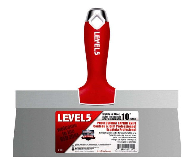 Level 5 - Stainless Steel Taping Knife With Soft Grip Handle