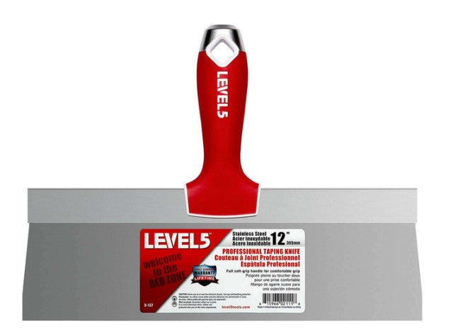 Level 5 - Stainless Steel Taping Knife With Soft Grip Handle