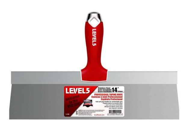 Level 5 - Stainless Steel Taping Knife With Soft Grip Handle