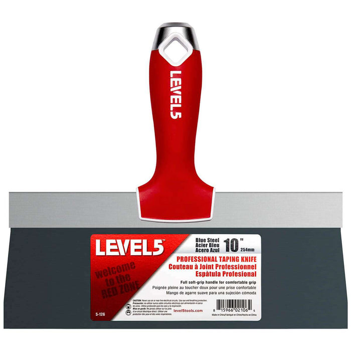 Level 5 - Blue Steel Taping Knife w/ Soft Grip Handle
