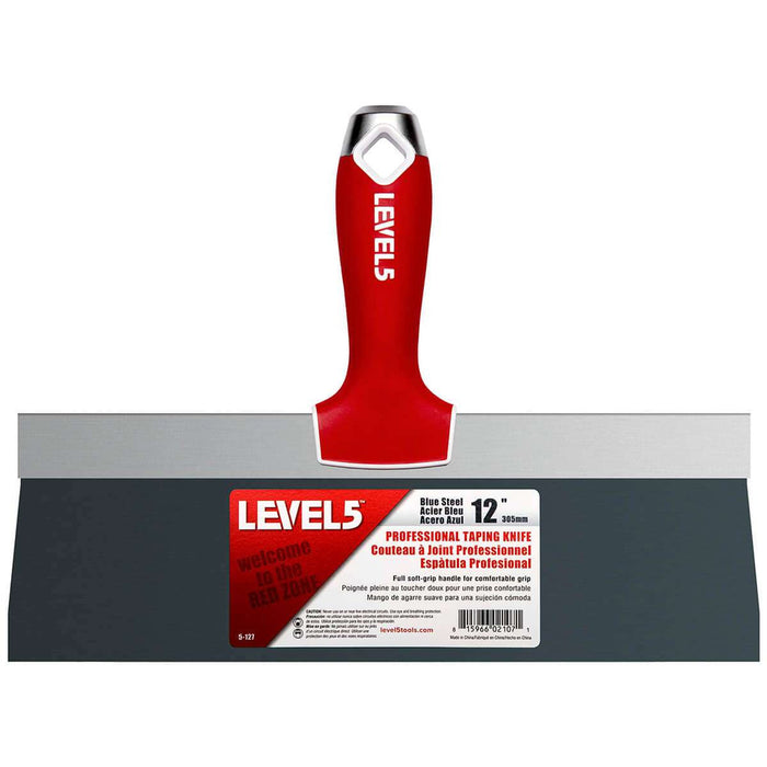 Level 5 - Blue Steel Taping Knife w/ Soft Grip Handle