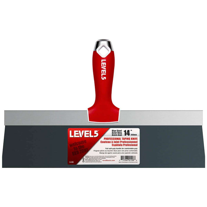 Level 5 - Blue Steel Taping Knife w/ Soft Grip Handle