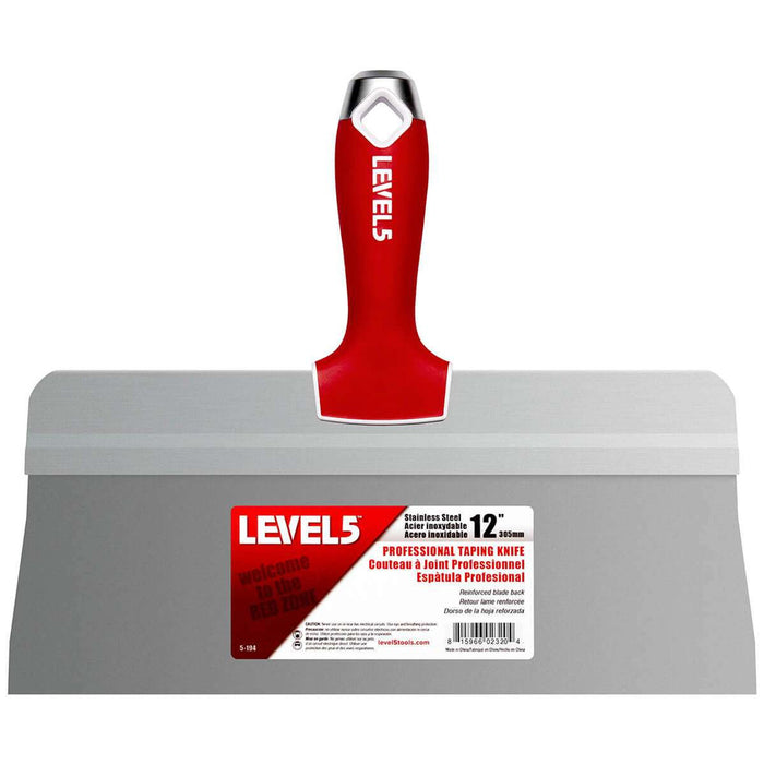 Level 5 - Stainless Steel Big Back Taping Knife w/ Soft Grip Handle