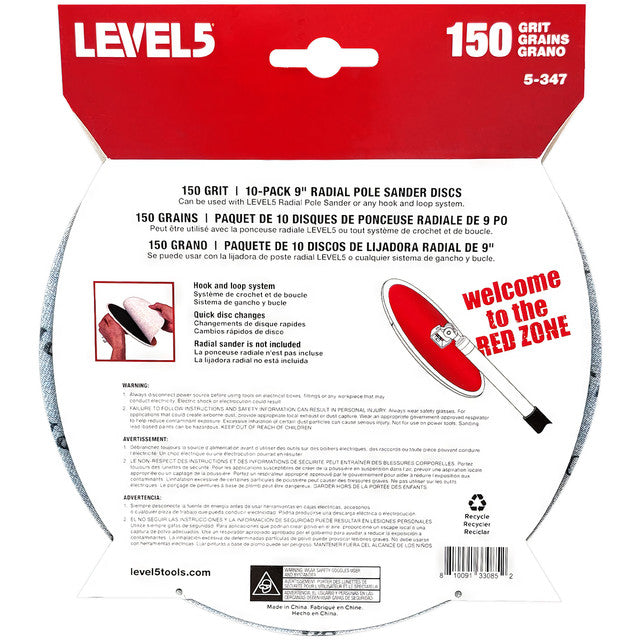 Drywall Sanding Discs  150 Grit 9" Radial Sander Disc - 10 Pack (5-347)